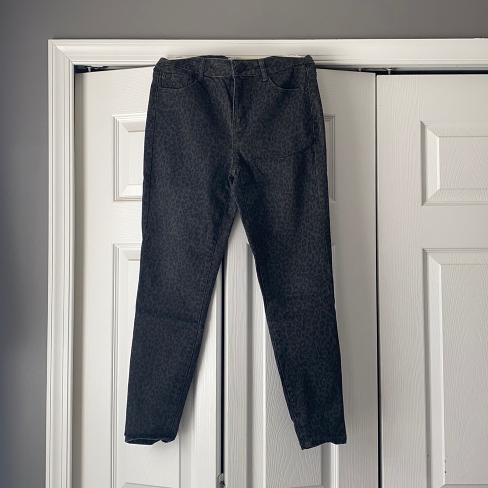 Black Cheetah Denim Skinny Jean